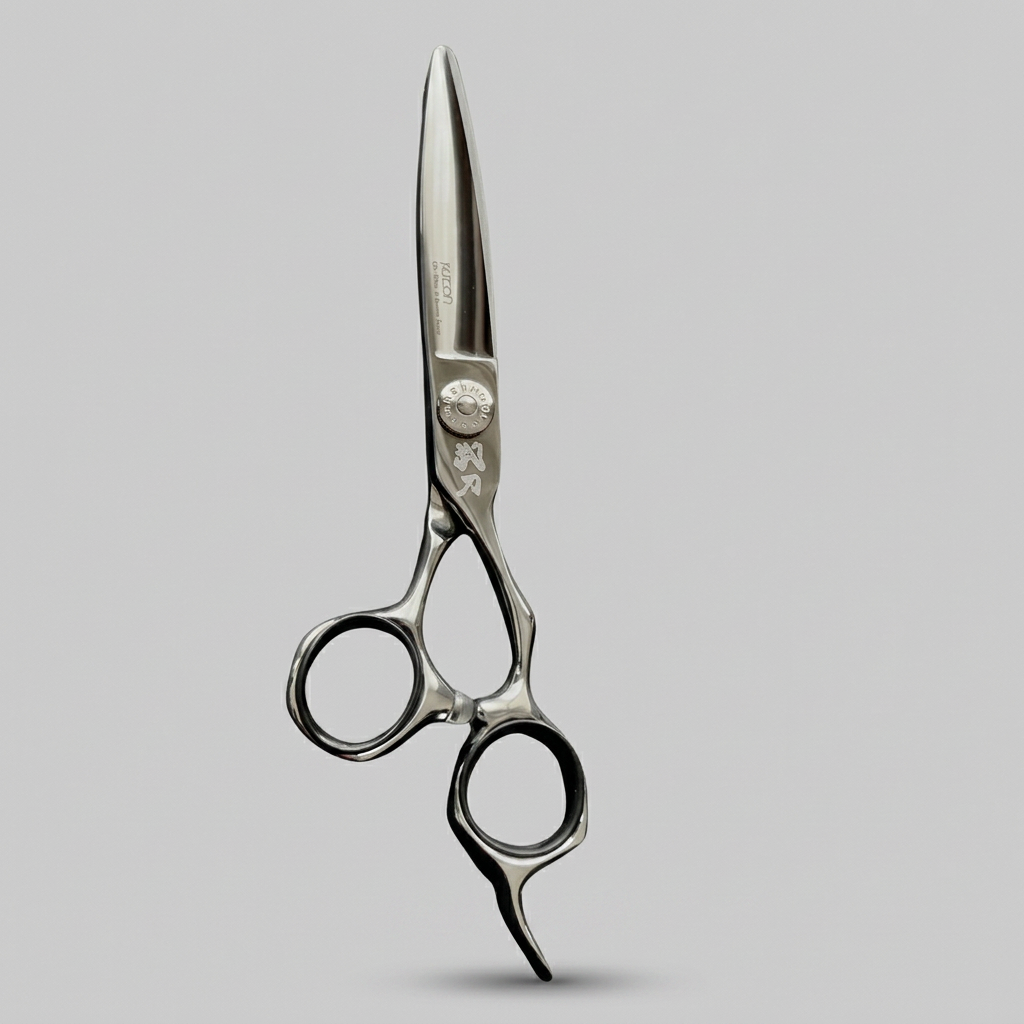 Green Mouse Butoh Dry/Slide Scissors on a grey studio background